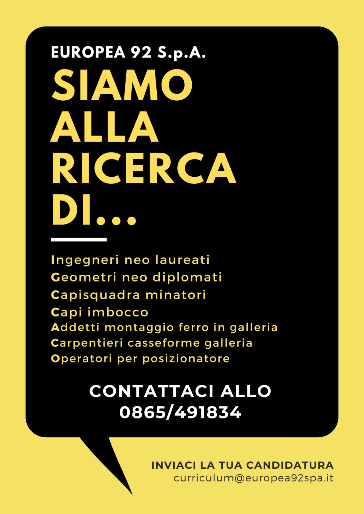 Banner ricerca personale Europea 92